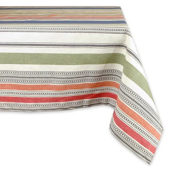 New Design Imports Warm Stripe Tablecloth 60x84 from Macy's - Picture 1 of 4